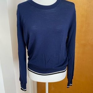 DVF Navy Blue Merino Wool Sweater